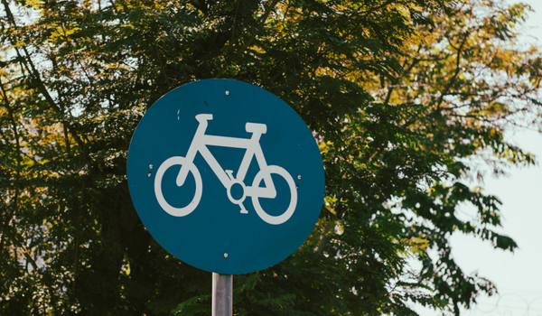 This road sign indicates that this is a bicycle lane.