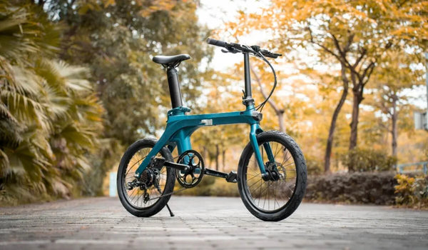 The Fiido X electric bike parked.