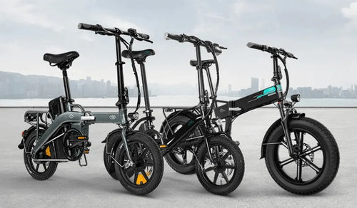 Fiido D3 Pro, L3, and M1 Pro electric bicycles are placed together