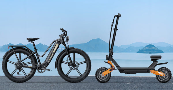 Fiido Titan electric bike and Fiido B1 electric scooter in the same picture