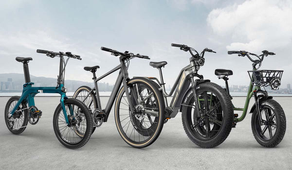 Fiido's four different e-bikes are being demonstrated.