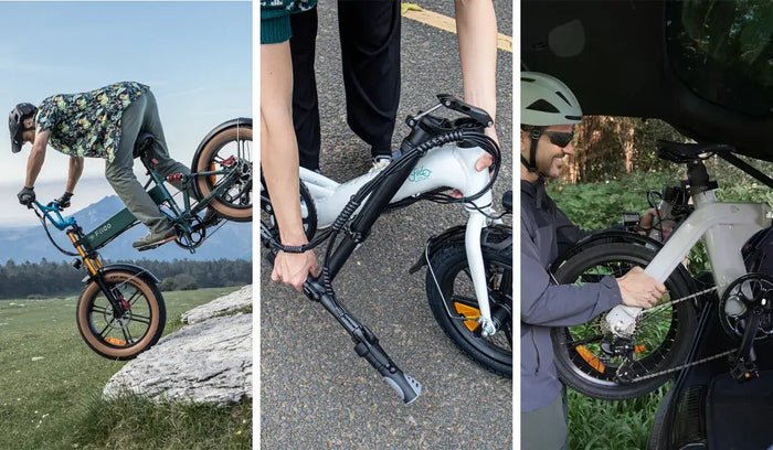 Testing different folding electric bicycles