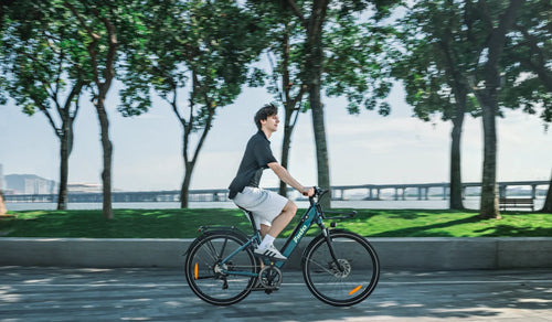 A man commutes on a Fiido C11 Pro urban commuter e-bike.