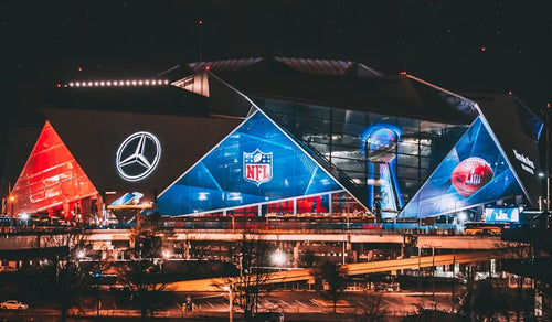Mercedes-Benz Stadium exterior / aerial view