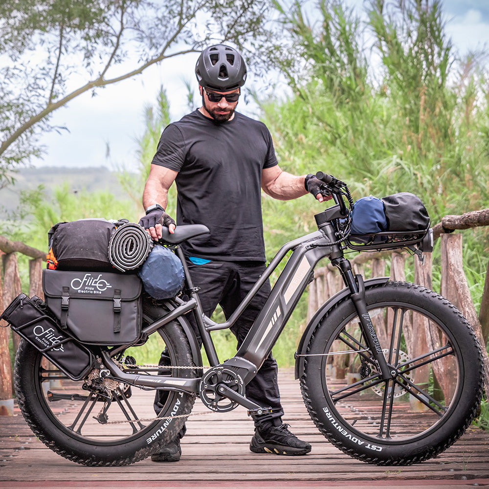 electric bicycle with longest range Fiido Titan Electric Bike | Full Suspension Fat Tire E-Bike | 345KM Range