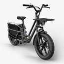Fiido T2 Long Tail Cargo Electric Bike Black Front View